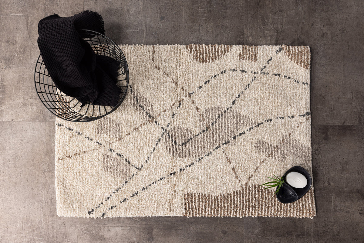 Paul Rechteckiger Teppich 90 x 60 Elfenbein