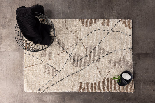 Paul Rechteckiger Teppich 90 x 60 Elfenbein