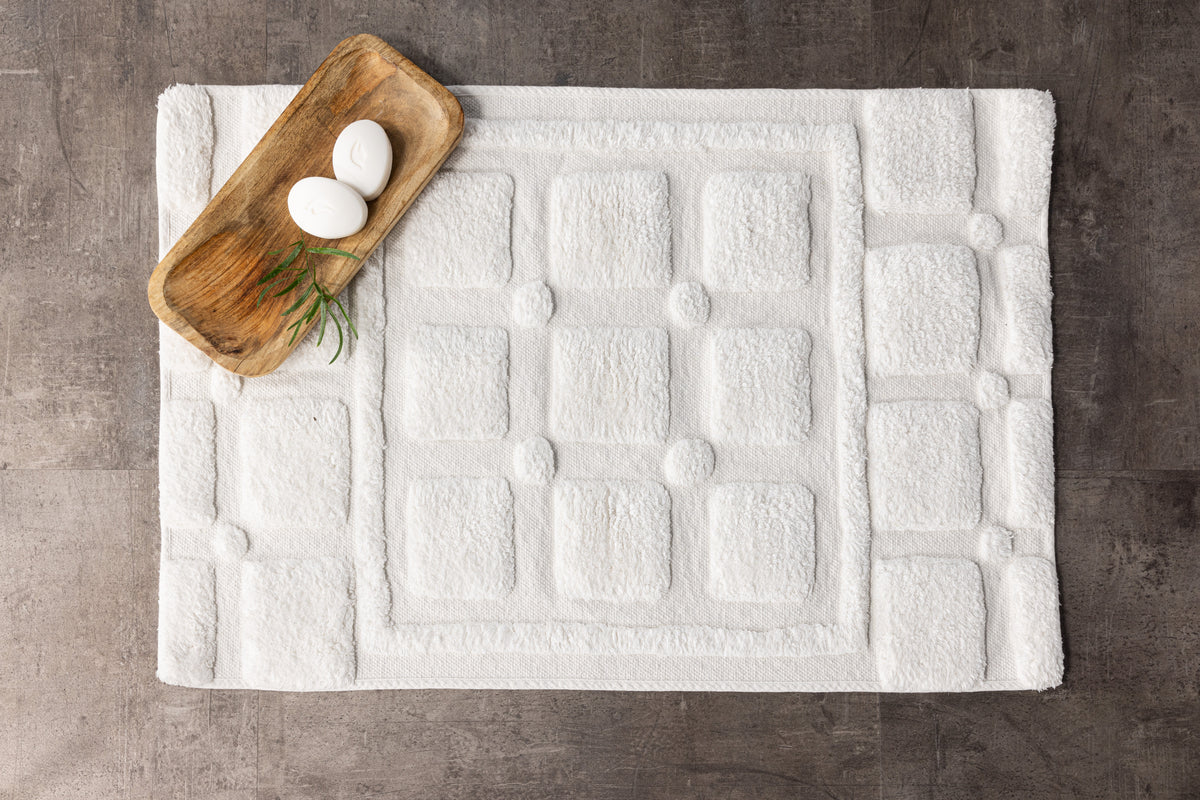 Putte Rechteckiger Teppich 90 x 60 Weiß