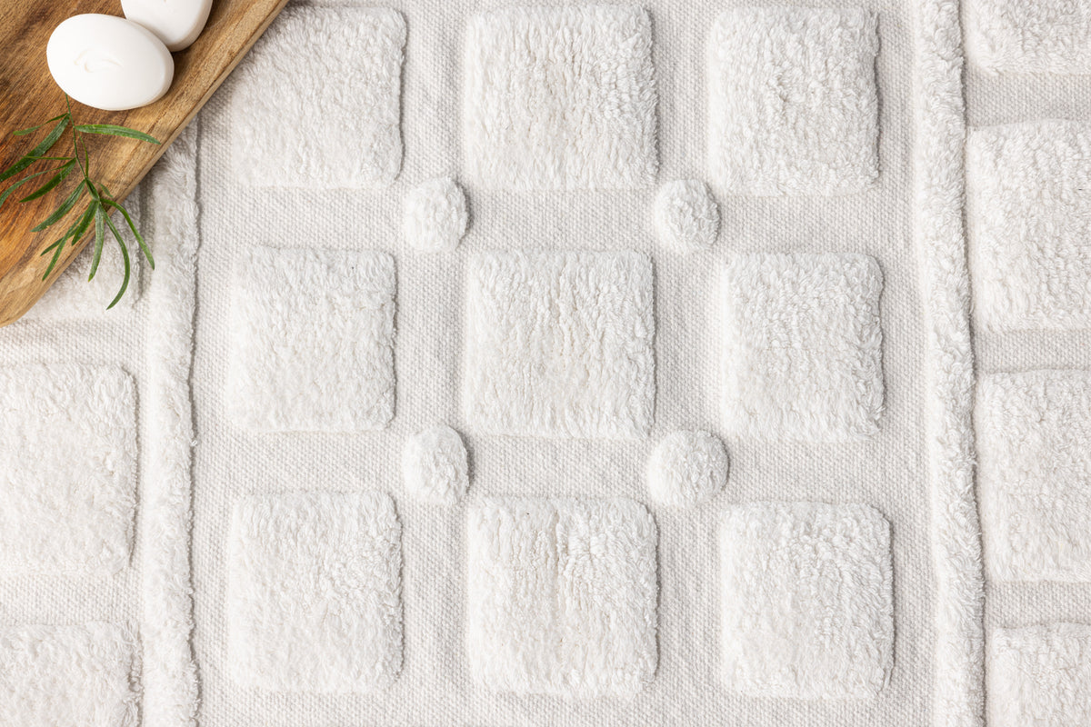 Putte Rechteckiger Teppich 90 x 60 Weiß