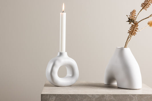 Judi Kerzenständer 13 x 13 x 6 Weiß