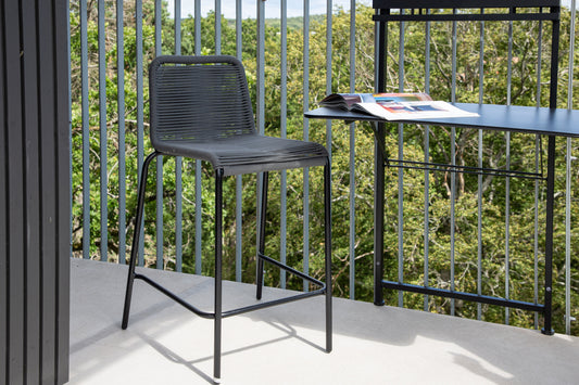 Lindos Barstuhl 2er-Pack Dunkelgrau