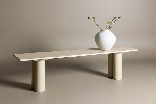 Olivia Sitzbank Esszimmerbank 40 x 45 x 180 Weiß getüncht