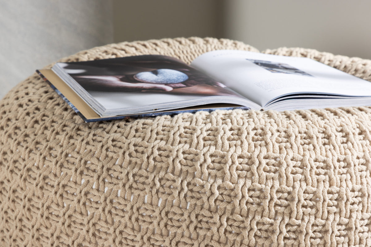 Sam Pouf Hocker 45 x 45 Beige