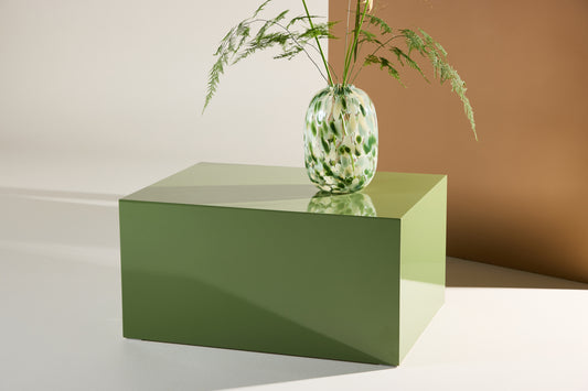 York Couchtisch 80 x 60 Dunkelgrün Hochglanzoptik