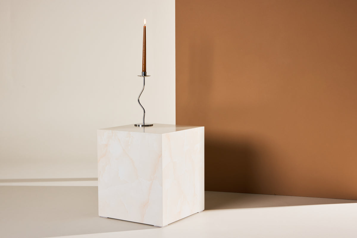 Couchtisch Beistelltisch York 40 x 40 hellgelb