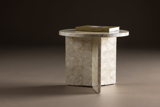 Smögen Couchtisch Beistelltisch 40 cm Beige Capiz