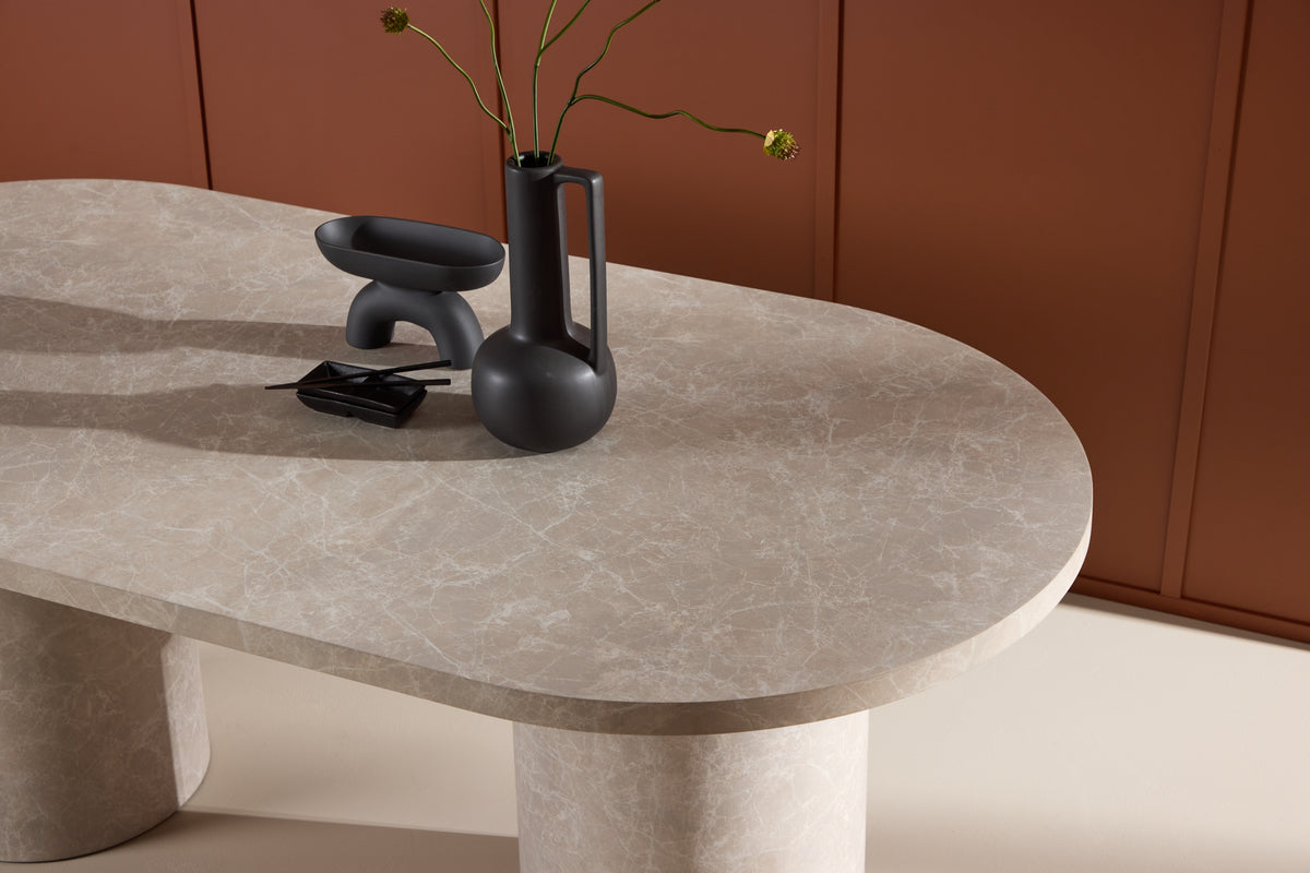 Esstisch Narvik 200 x 100 Beige Marmoroptik