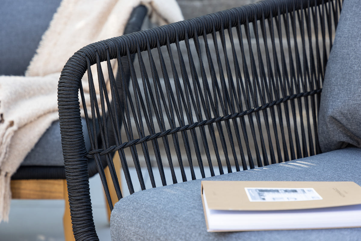 Chania Sofa-Set Natur Schwarz