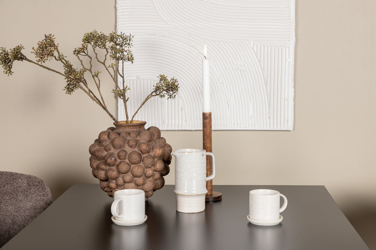 Tempe & Modesto Rechteckiger Esstisch 80 x 80 Schwarz + Esszimmerstuhl 2er-Pack Braun