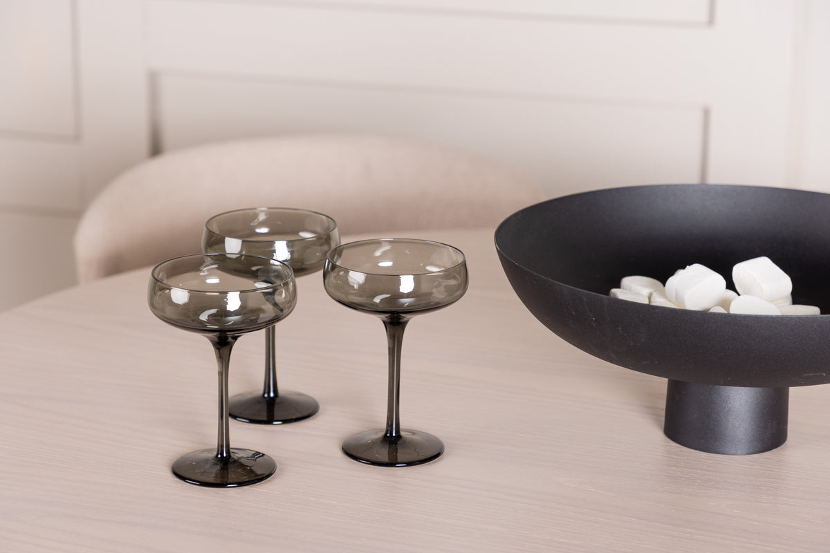 Modesto & Olivia Esszimmerstuhl 2er-Pack Beige + Runder Esstisch 110 cm Whitewash