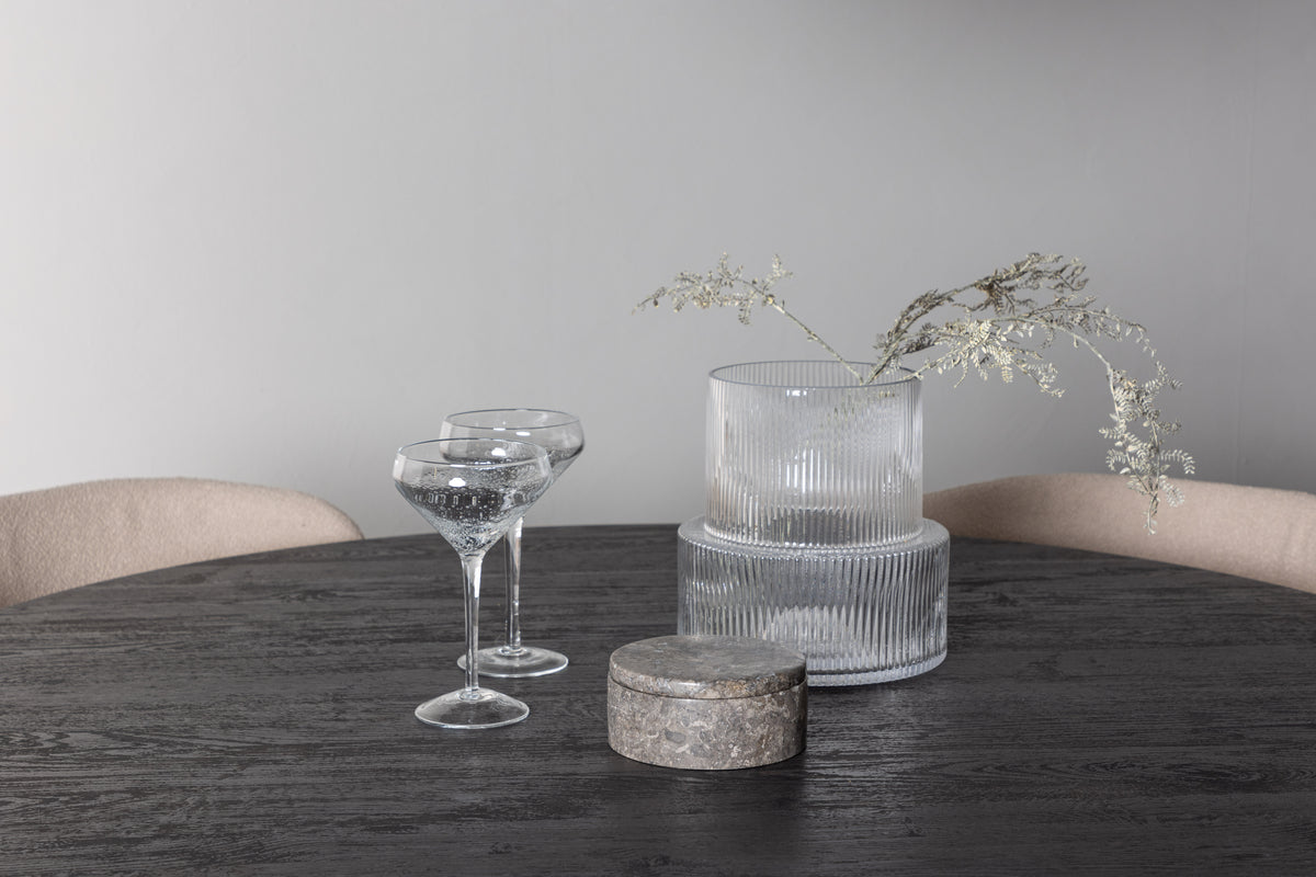 Modesto & Lanzo Esszimmerstuhl 2er-Set Beige + Runder Esstisch 120 cm Mocca