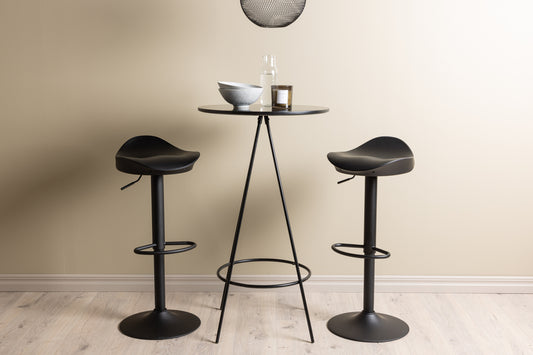 Adesto & Bistro Bartisch 60 cm und 2 Barstühle Schwarz