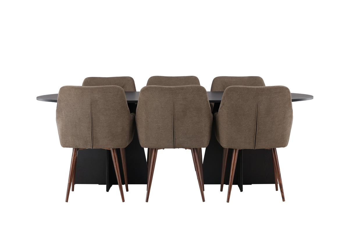 Bootcut & Tomorrow Esszimmer-Set 230 x 115 Schwarz Braun