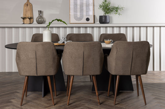 Bootcut & Tomorrow Esszimmer-Set 230 x 115 Schwarz Braun