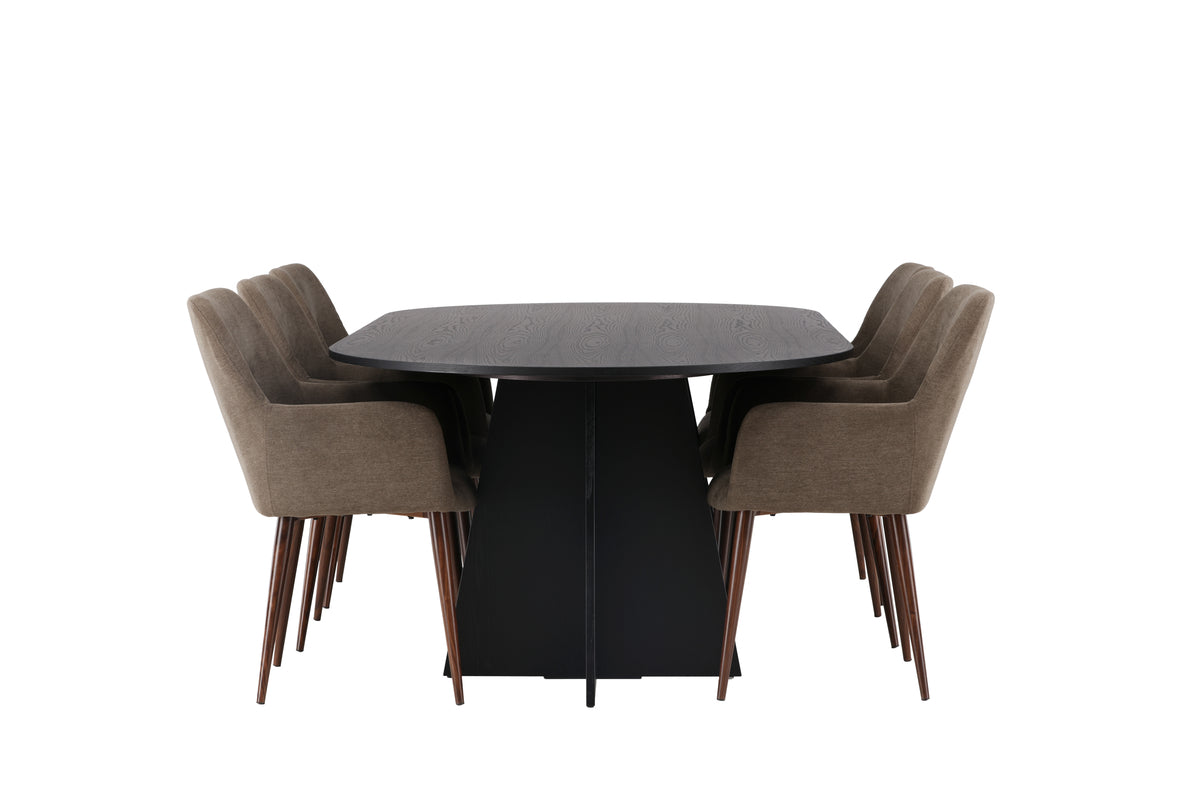 Bootcut & Tomorrow Esszimmer-Set 230 x 115 Schwarz Braun