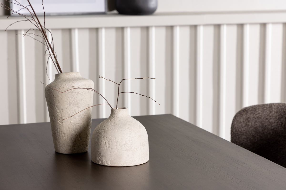 Modesto & Kaseidon Esszimmerstuhl 2er-Pack Braun + Esstisch rechteckig 120 x 80 Dunkelbraun