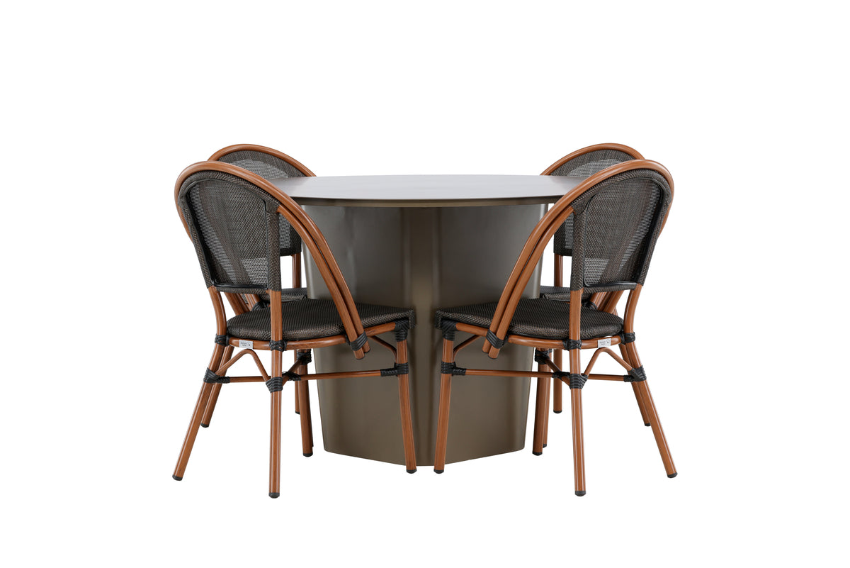 Santa Fe & Guarda Outdoor-Café-Set Braun Schwarz