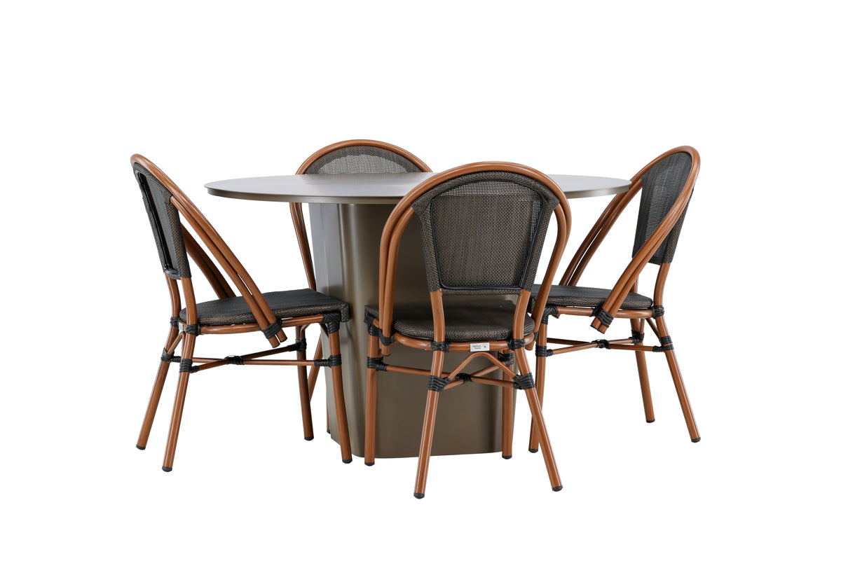 Santa Fe & Guarda Outdoor-Café-Set Braun Schwarz