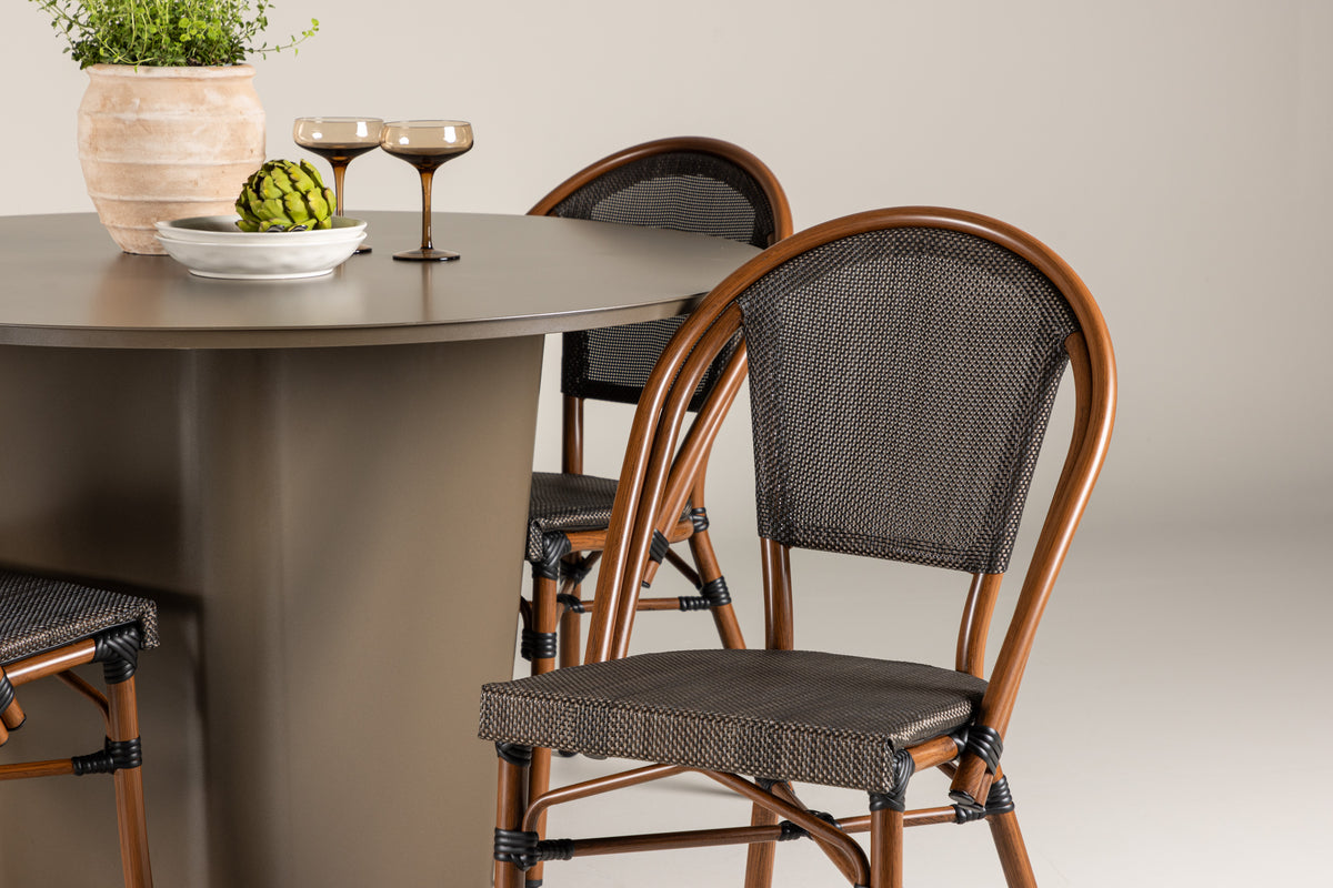 Santa Fe & Guarda Outdoor-Café-Set Braun Schwarz