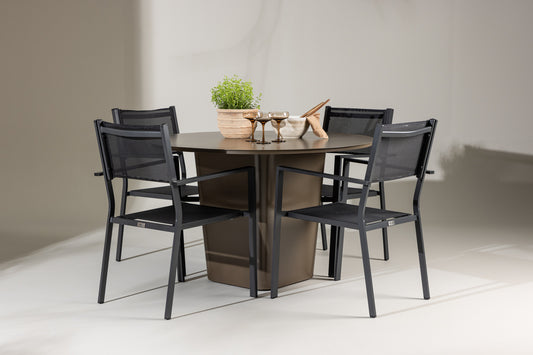 Copacabana & Santa Fe Outdoor-Esszimmerset Braun Schwarz