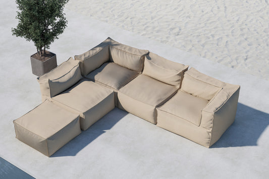 Rambo Outdoor-Sofa Lounge Beige 5teilig